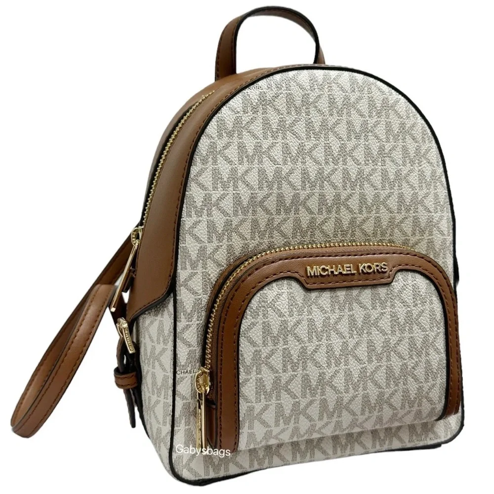 Michael Kors Jaycee XS Mini Convertible Zip Pocket Backpack Crossbody Vanilla